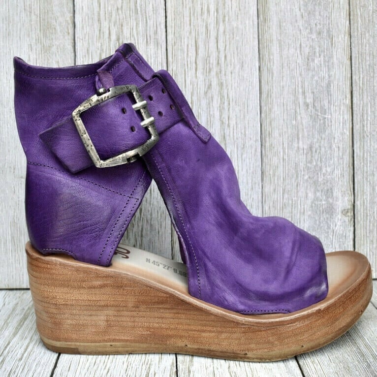 Wójcik™ | Sandały Na Koturnie Z Klamrą W Stylu Boho