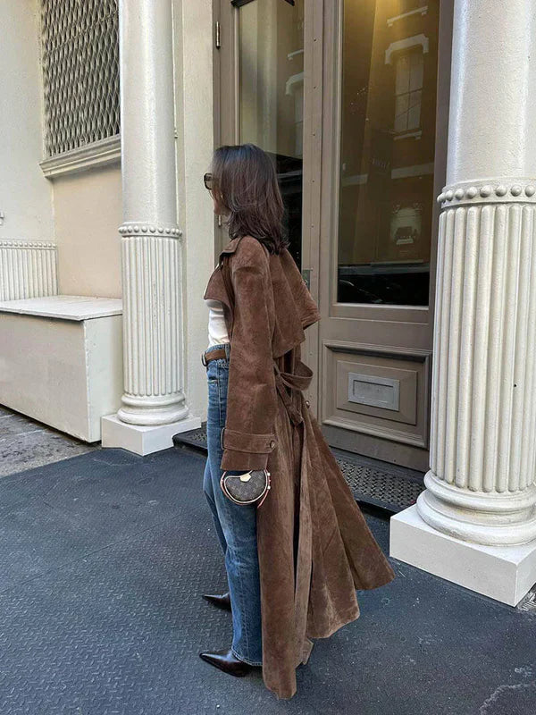 Wójcik™ | Płaszcz Trench z Zamszu