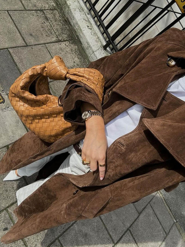 Wójcik™ | Płaszcz Trench z Zamszu